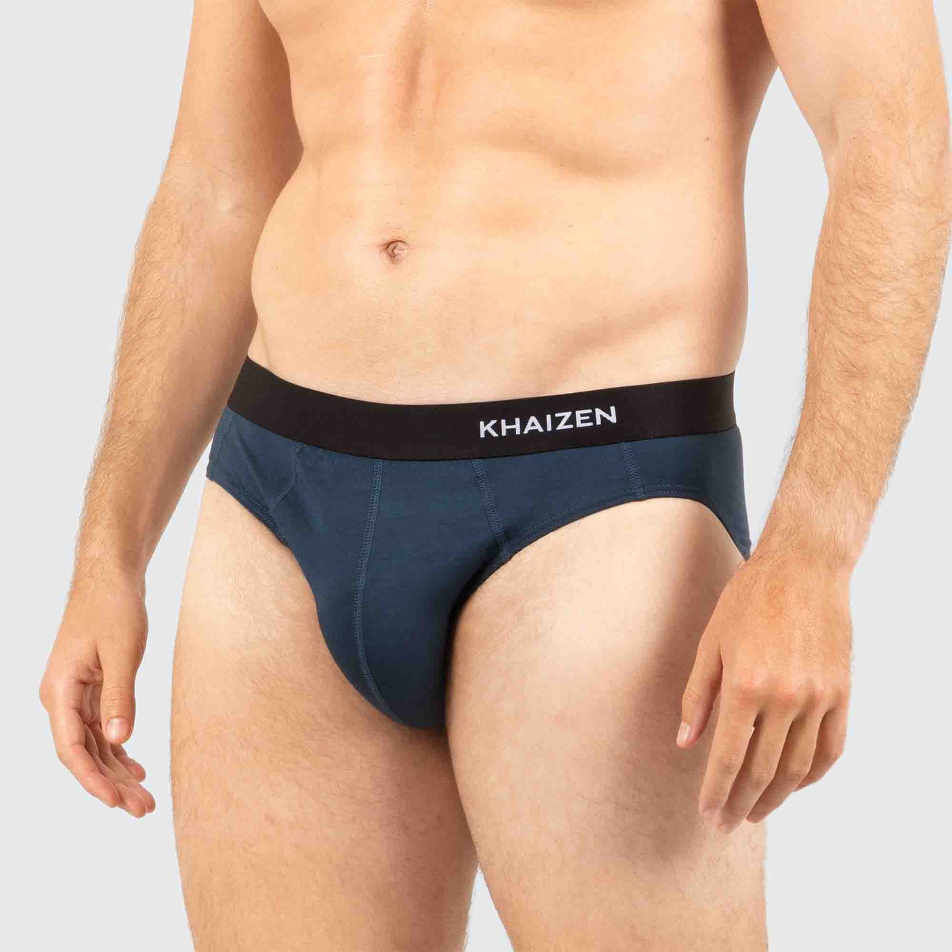 KHAIZEN Men's Regular Briefs TENCEL Modal x Micro Marine Blue